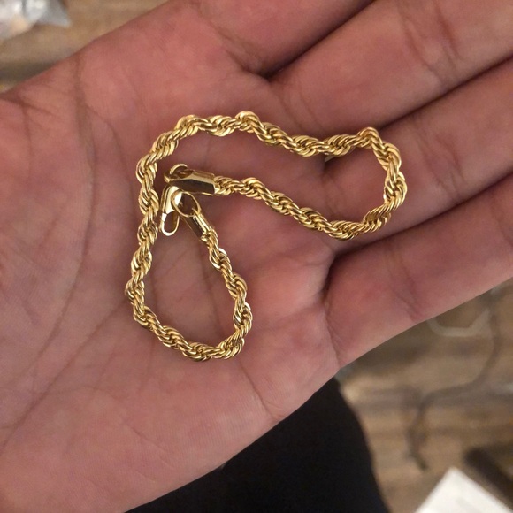 Solid 8.5” 3.8mm 14k Gold Rope Bracelet - Picture 3 of 12